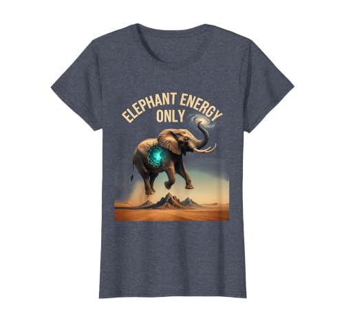 Mademark Elephant Energy Only Bold Graphic Design T-Shirt - Women - size chart