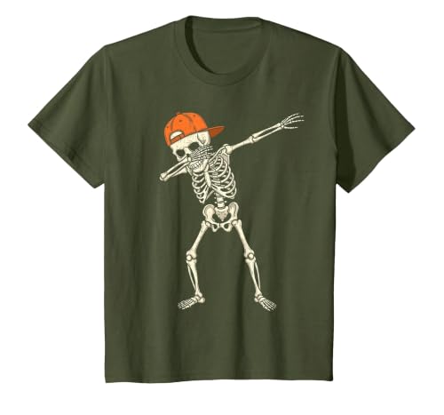 Funny Halloween Tees for Men Women Kids. Halloween Shirts Cool Teen Boys Skeleton Dab Mens Halloween T-Shirt - size chart