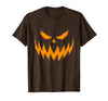 Vintage Jack o Lantern Halloween Tee Pumpkin Face Jack O Lantern Scary Carved Halloween Costume T-Shirt - size chart