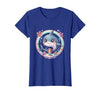 Mademark Shark Circling Woman on Reef Illustration T-Shirt - size chart