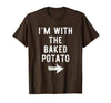 Im With The Baked Potato Halloween Costume I’m with The Baked Potato Funny Halloween Couple Costume T-Shirt - size chart