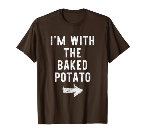 Im With The Baked Potato Halloween Costume I’m with The Baked Potato Funny Halloween Couple Costume T-Shirt - size chart