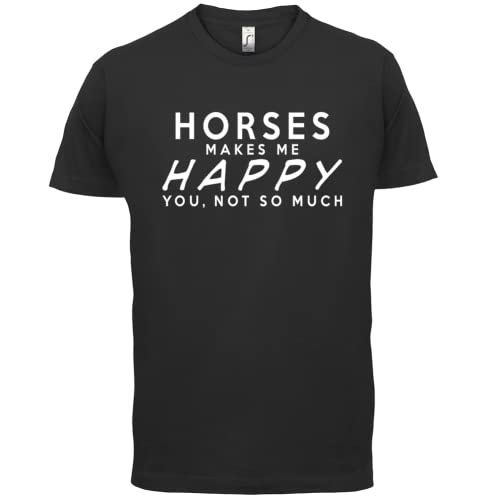 Dressdown Horses Makes Me Happy - Mens Premium Cotton T-Shirt - size chart