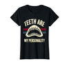 Mademark Teeth Are My Personality Shark Design T-Shirt - size chart