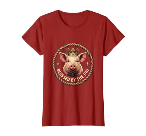 Mademark Blessed by the Pig Funny Farm Animal Design T-Shirt - size chart