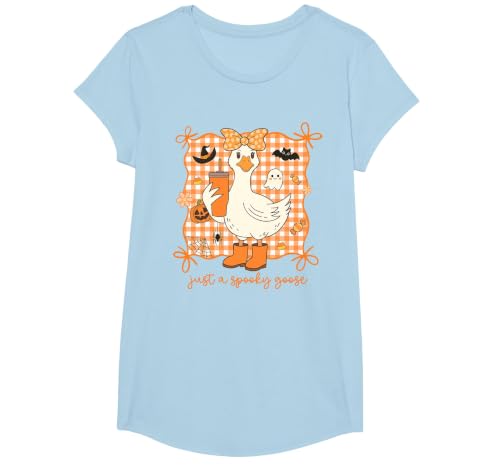 Just A Spooky Goose Halloween Goose Just A Spooky Goose Halloween Silly Goose Funny Halloween T-Shirt - size chart