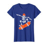 Funny Boys Kids Skeleton Skater Art Skateboarding Skeleton Riding Skateboard Halloween Skater T-Shirt - size chart