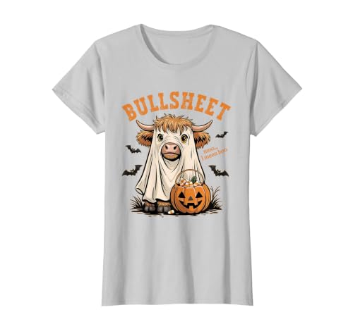 Bullsheet Highland Cow Ghost Halloween Tees Moo... I Mean Boo Bullsheet Highland Cow Ghost Halloween T-Shirt - size chart