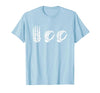 Deaf Halloween ASL Costume Boo Hands ASL Halloween Skeleton Hand American Sign Language Boo T-Shirt - size chart
