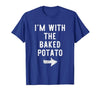 Im With The Baked Potato Halloween Costume I’m with The Baked Potato Funny Halloween Couple Costume T-Shirt - size chart