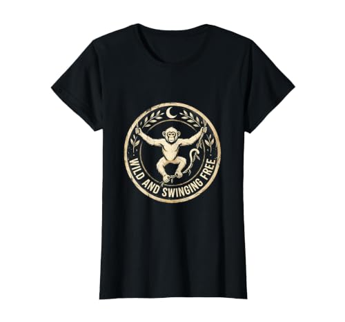 Mademark Wild and Swinging Free Monkey Graphic Design T-Shirt - Women - size chart