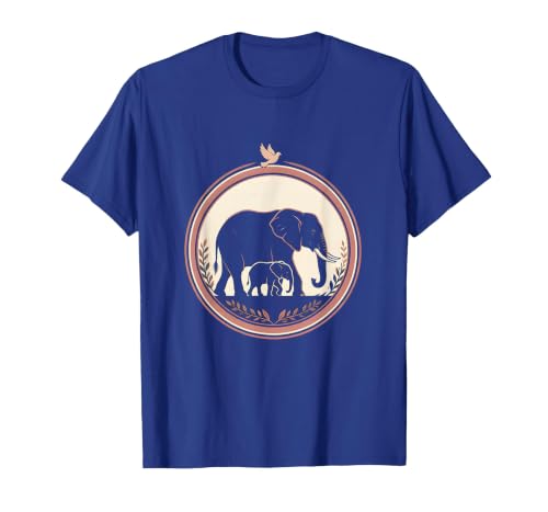 Mademark Mama Elephant Silhouette Mother and Baby Design T-Shirt - Men - size chart