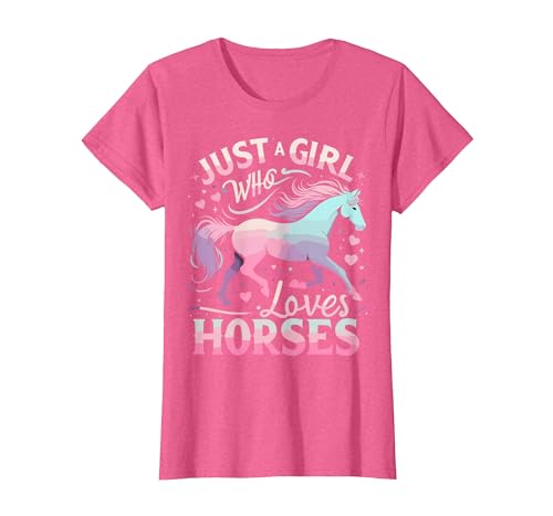 Funny Horse Lovers Just a Girl Who Loves Horses T-Shirt - size chart