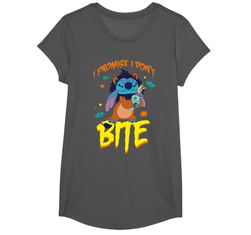 Disney Stitch Scar Costume I Promise I Don't Bite Halloween T-Shirt - size chart