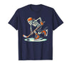 Halloween Costume For Hockey Lovers Funny Skeleton Hockey Halloween for Ice Hockey Lovers T-Shirt - size chart