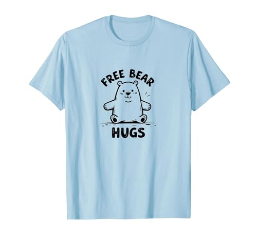 Mademark Free Bear Hugs: Cute Cartoon Animal Lover Gift T-Shirt - size chart