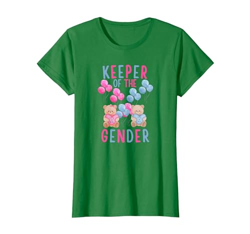 Gender Reveal Party Bear Designs Keeper of The Gender Reveal Party Gender Reveal Ideas T-Shirt - size chart