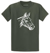 Comical Shirt Horse Graphic Top for Equestrian and Animal Lovers Cotton Tee Adult Youth Tall Men Women - size chart