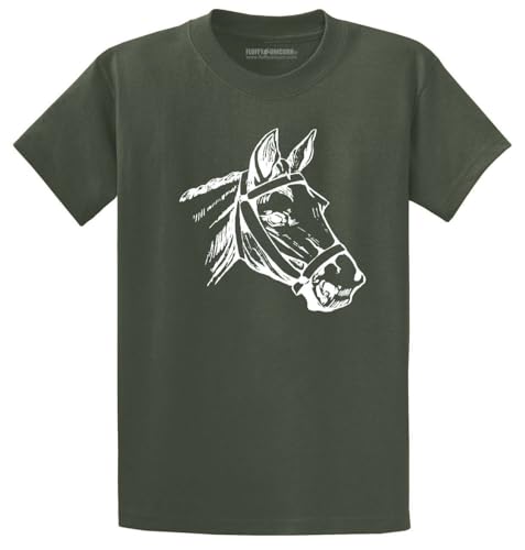 Comical Shirt Horse Graphic Top for Equestrian and Animal Lovers Cotton Tee Adult Youth Tall Men Women - size chart