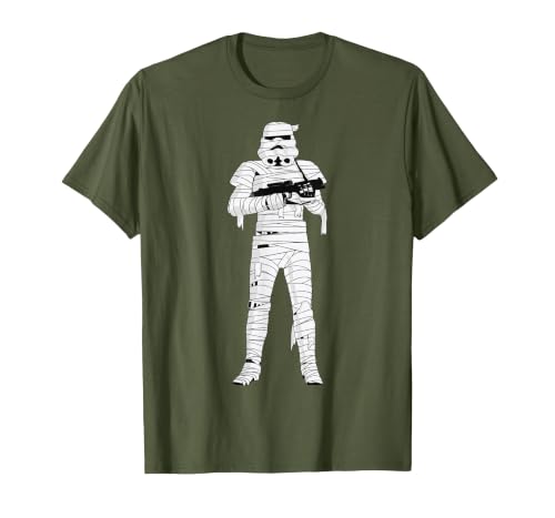 Star Wars Halloween Stormtrooper Mummy Wraps T-Shirt - size chart