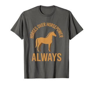 Mademark Horses Over Horsepower Always Equestrian Design T-Shirt - Men - size chart