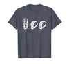 Deaf Halloween ASL Costume Boo Hands ASL Halloween Skeleton Hand American Sign Language Boo T-Shirt - size chart