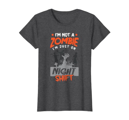 The Shift Worker - Night Shift Worker Design Night Shift Worker Halloween Funny Pun T-Shirt - size chart