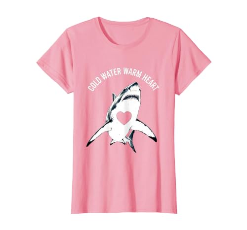 Mademark Cold Water Warm Heart Shark Graphic Design T-Shirt - size chart