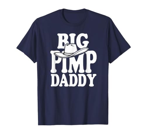 Humor Adult Dad Jokes Fathers Day Tees Big Pimp Daddy Halloween Costume T-Shirt - size chart