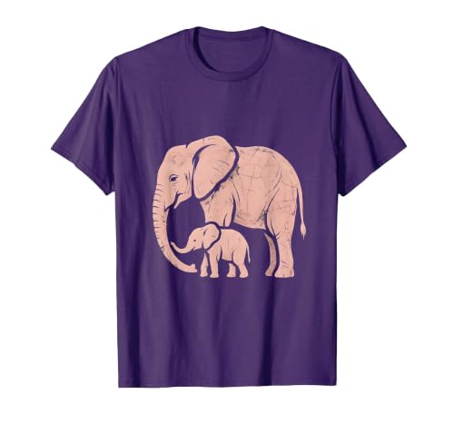 Mademark Mama Elephant Trunk Wrapped Around Baby T-Shirt - Men - size chart