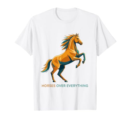 Mademark Horses Over Everything Equestrian Design T-Shirt - Men - size chart