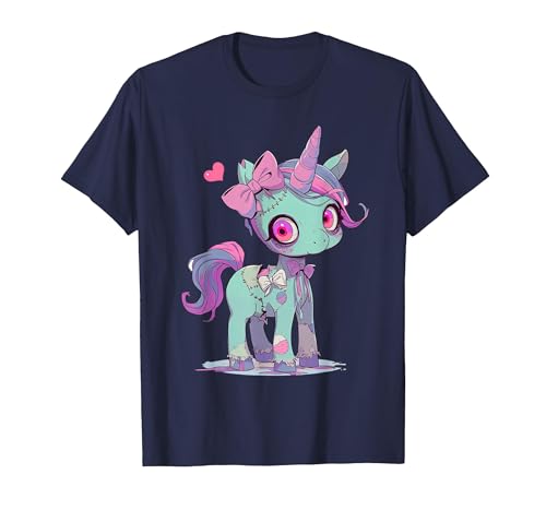 Kawaii Pastel Goth Creepy Cute Witchy Halloween Ts Kawaii Pastel Goth Creepy Cute Witchy Zombie Unicorn T-Shirt - size chart