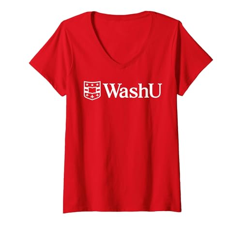 Women's WashU Women's Icon Logo | Washington University in St. Louis V-Neck T-Shirt - size chart