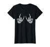 Halloween Tees for Women Men Kids Rocker Hand Sign Rock Skeleton Halloween Costume Men Women T-Shirt - size chart