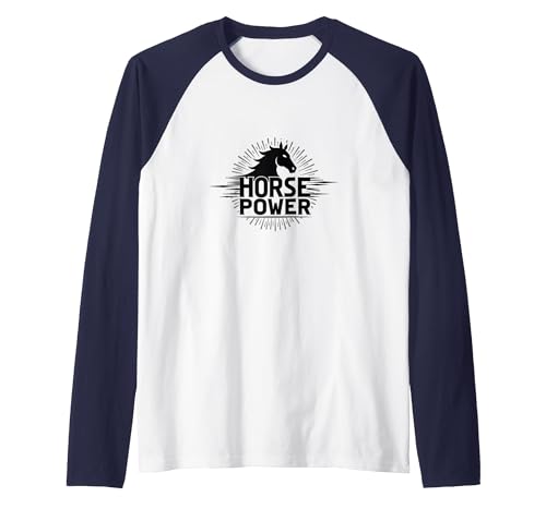 Mademark Horse Power - Equestrian Strength Graphic Art Raglan Baseball Tee - size chart
