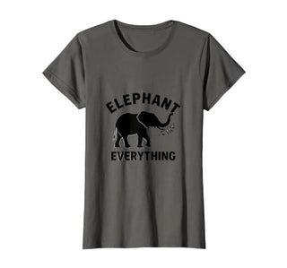Mademark Elephant Everything Minimalist Animal Lover Design T-Shirt - Women - size chart
