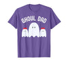 Ghoul Dad, Halloween Daddy Ghost Father of Two Ghost Girls T-Shirt - size chart