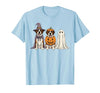 Funny Retro St. Bernard mom Halloween Witch Spooky Ghost Saint Bernard Pumpkin Halloween Dog Lover T-Shirt - size chart