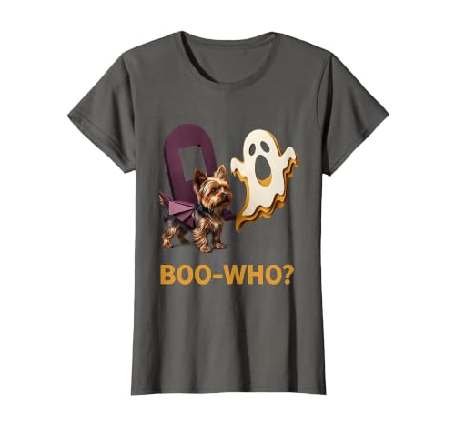 Mademark Boo-Who? Funny Yorkie Skeleton Halloween Dog Lover T-Shirt - size chart