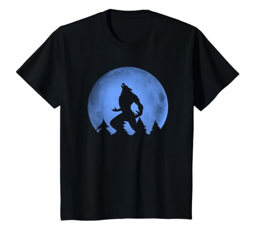 Ideas Halloween costume " Wolf moon " Wolf Halloween Costume Werewolf Blue Moon Scary for Men Boys T-Shirt - size chart