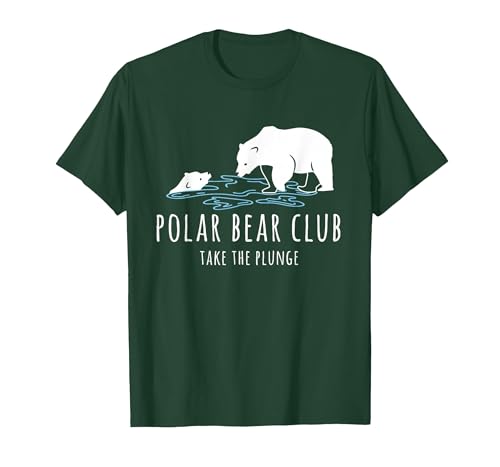 Global Warming Awareness Arctic Winter Ice Polar Bear Club Take The Plunge Ice Bear T-Shirt - size chart