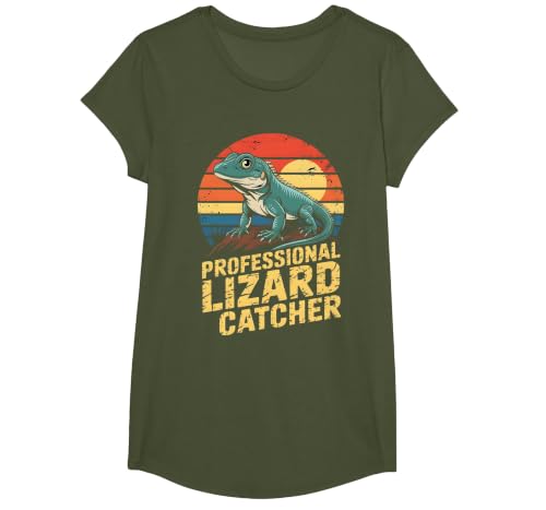 Funny Reptile Enthusiast Tee Lizard Catcher Humor Professional Lizard Catcher Funny Reptile Lover Men Women T-Shirt - size