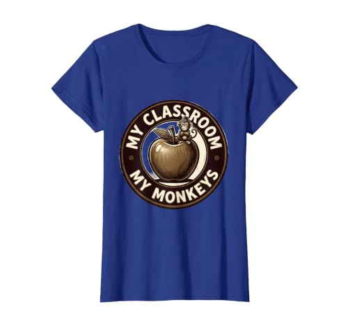 Mademark My Classroom My Monkeys Teacher Humor Design T-Shirt - Women - size chart