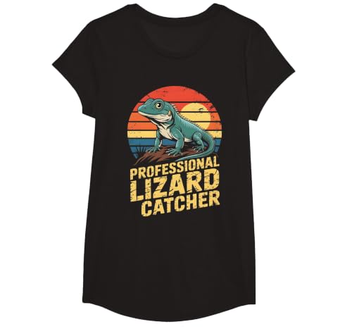 Funny Reptile Enthusiast Tee Lizard Catcher Humor Professional Lizard Catcher Funny Reptile Lover Men Women T-Shirt - size
