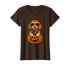 Funny Retro Maltipoo mom Halloween Spooky Cavapoo Pumpkin Halloween Doodle Dog Lover T-Shirt - size chart
