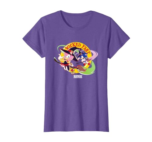 Sonic The Hedgehog Halloween Wicked Fast Witch Costumes T-Shirt - size chart