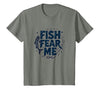 Mademark Fish Fear Me Funny Fishing for Men Angler Humor Quote T-Shirt - size chart
