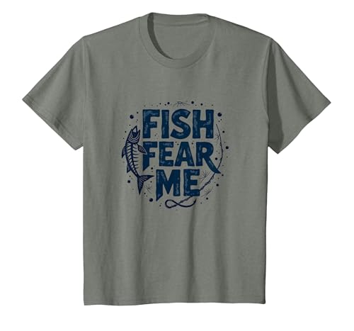 Mademark Fish Fear Me Funny Fishing for Men Angler Humor Quote T-Shirt - size chart