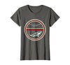 Mademark Shark Circling Swimmer Ocean Danger Illustration T-Shirt - size chart