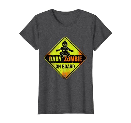 Mademark Baby Zombie On Board Pregnant Halloween Design T-Shirt - size chart